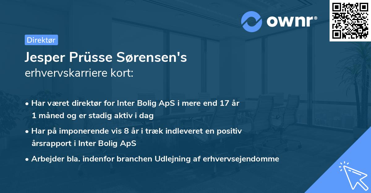 Jesper Prüsse Sørensen's erhvervskarriere kort