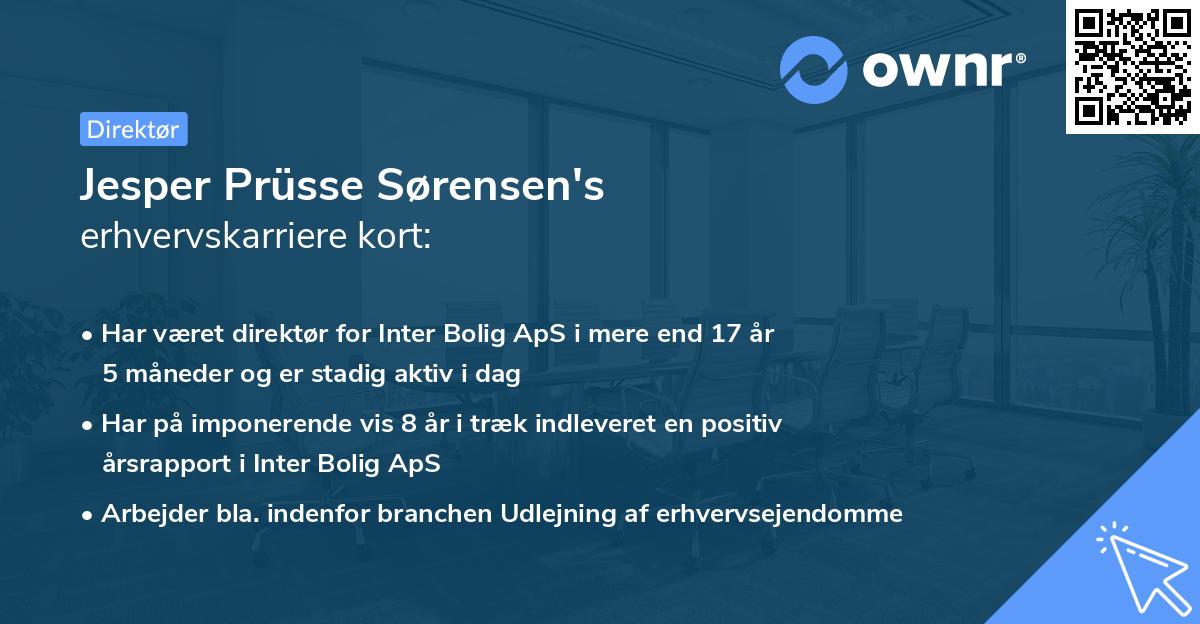 Jesper Prüsse Sørensen's erhvervskarriere kort