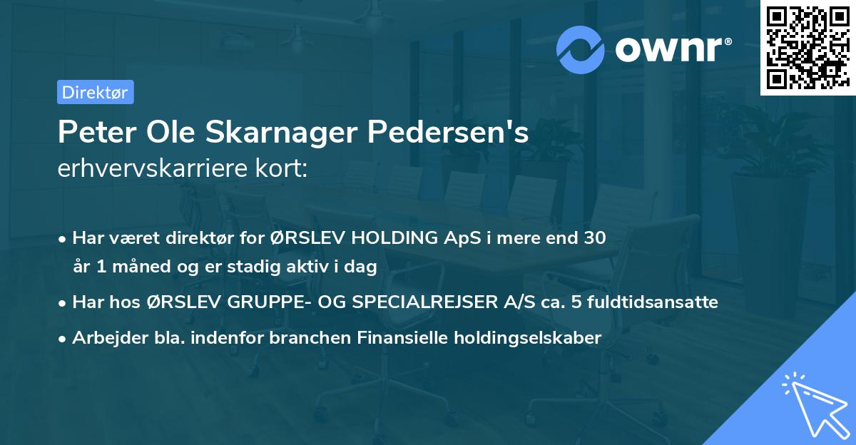 Peter Ole Skarnager Pedersen's erhvervskarriere kort