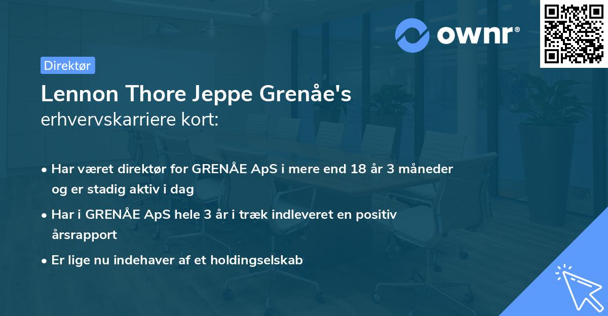 Lennon Thore Jeppe Grenåe's erhvervskarriere kort