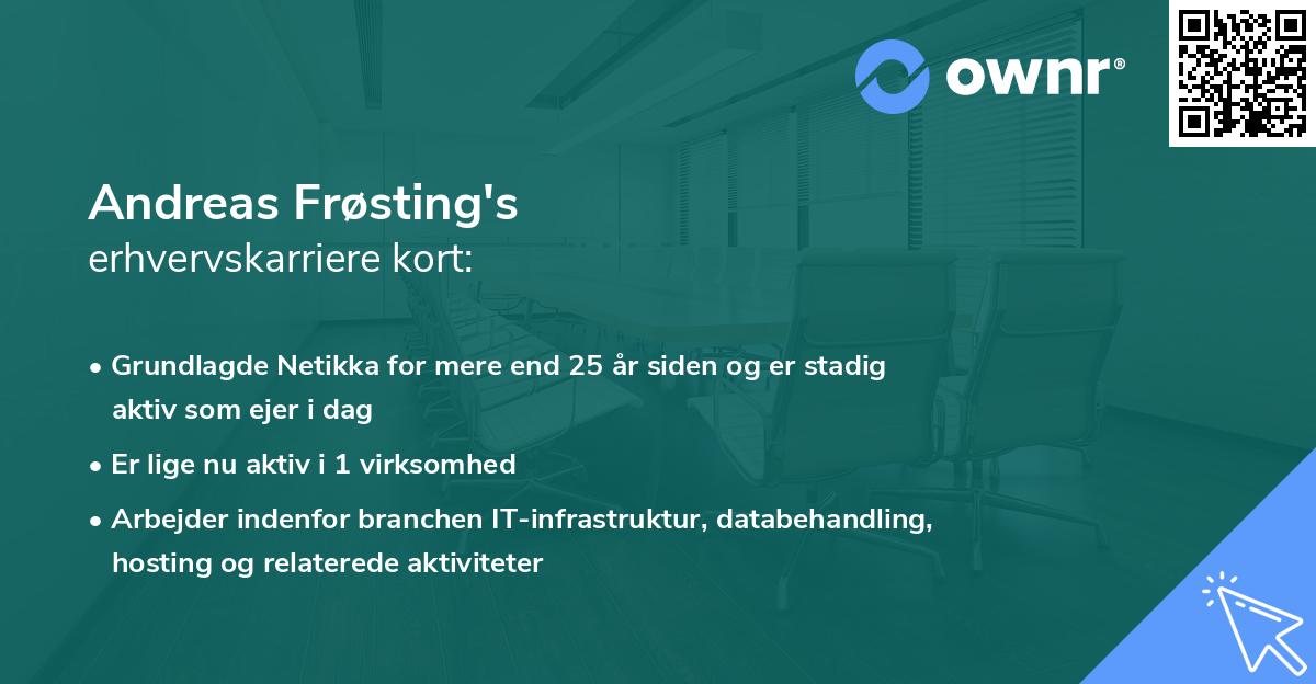 Andreas Frøsting's erhvervskarriere kort