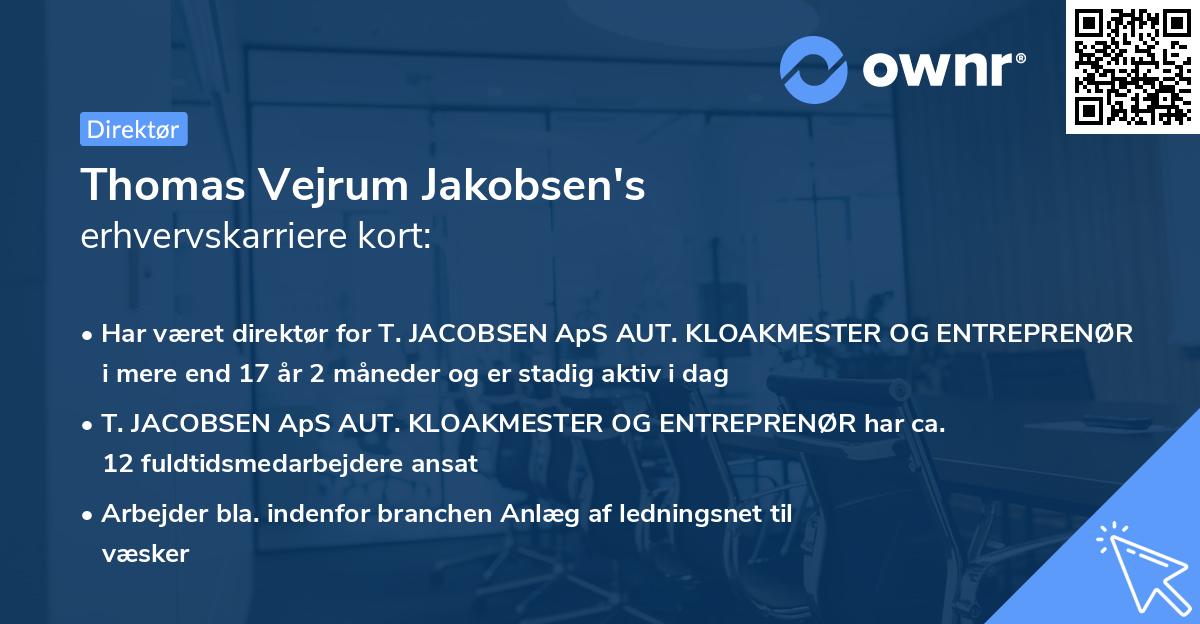 Thomas Vejrum Jakobsen's erhvervskarriere kort