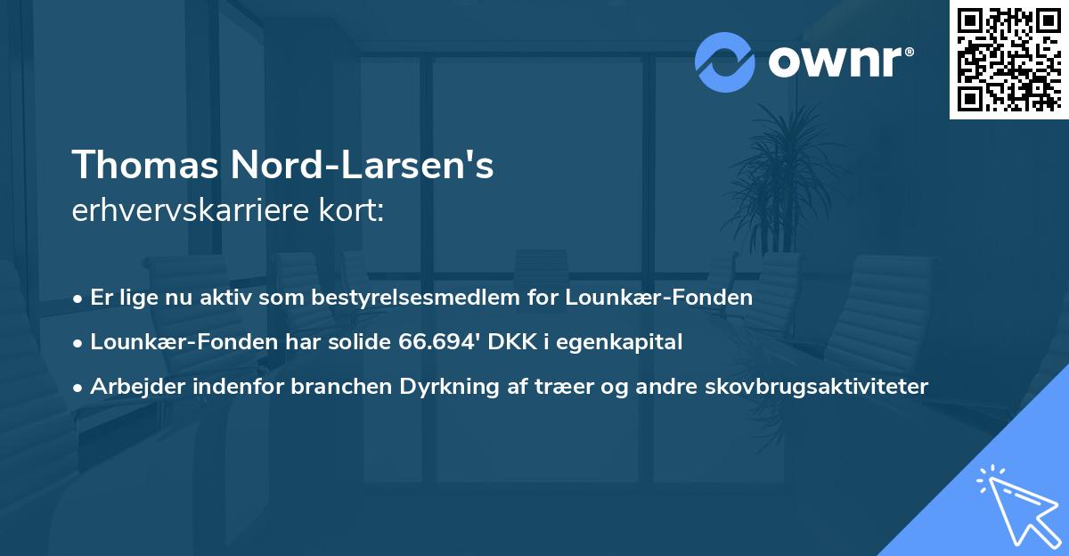 Thomas Nord-Larsen's erhvervskarriere kort