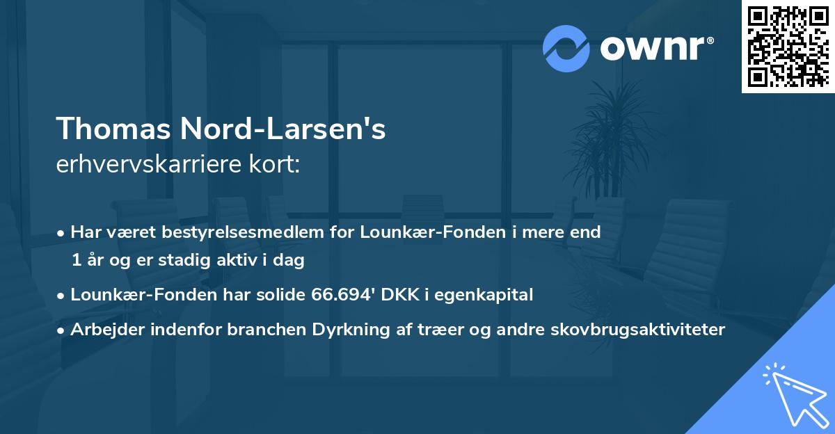 Thomas Nord-Larsen's erhvervskarriere kort