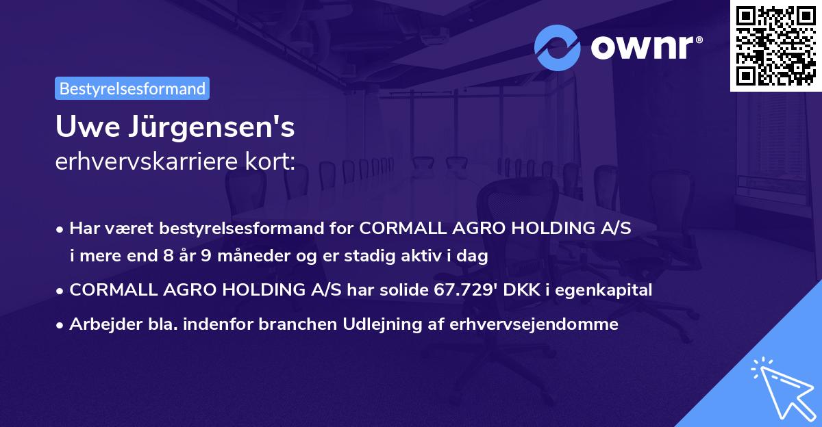 Uwe Jürgensen's erhvervskarriere kort