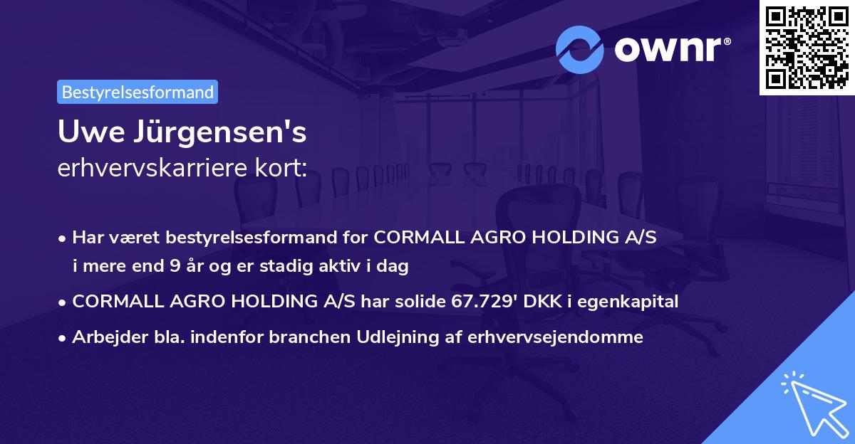 Uwe Jürgensen's erhvervskarriere kort