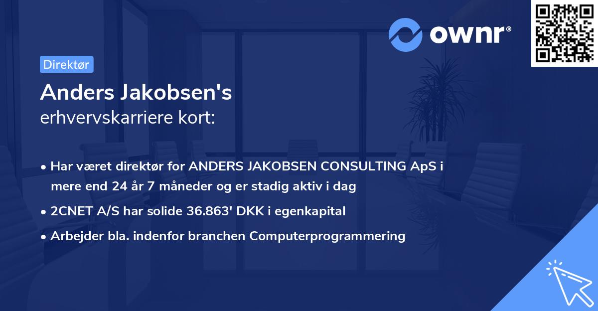 Anders Jakobsen's erhvervskarriere kort