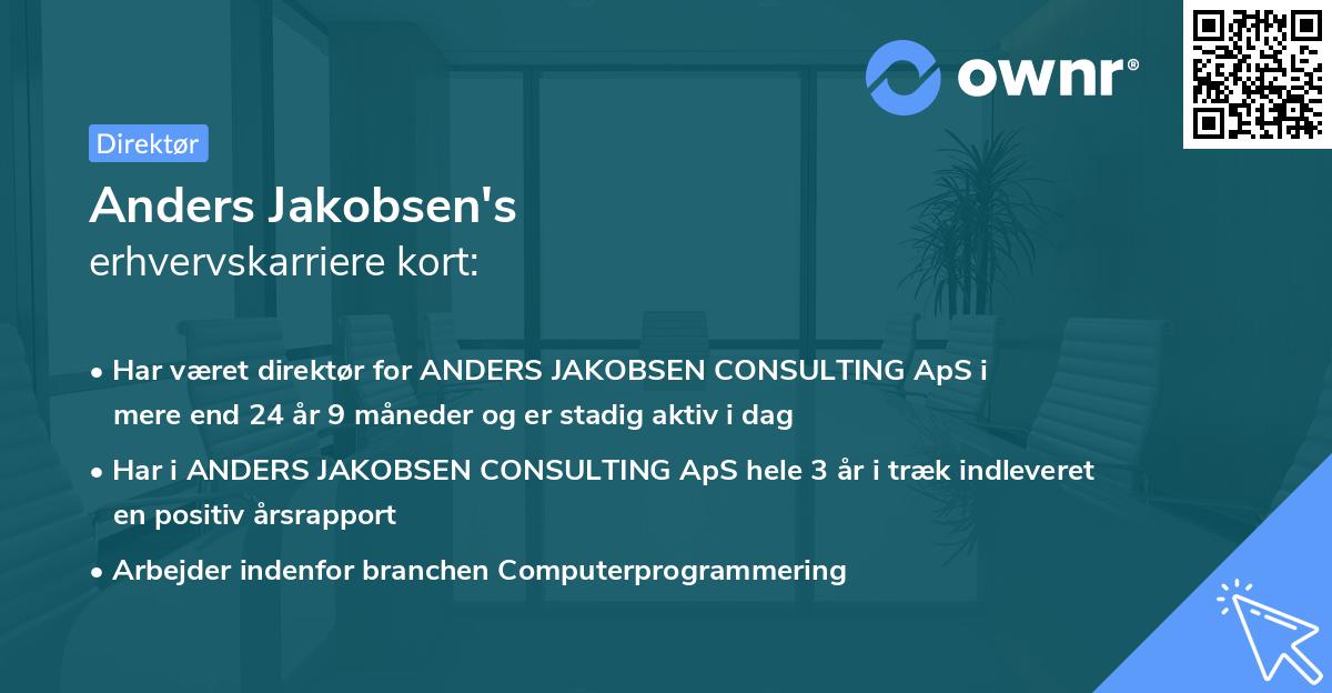 Anders Jakobsen's erhvervskarriere kort