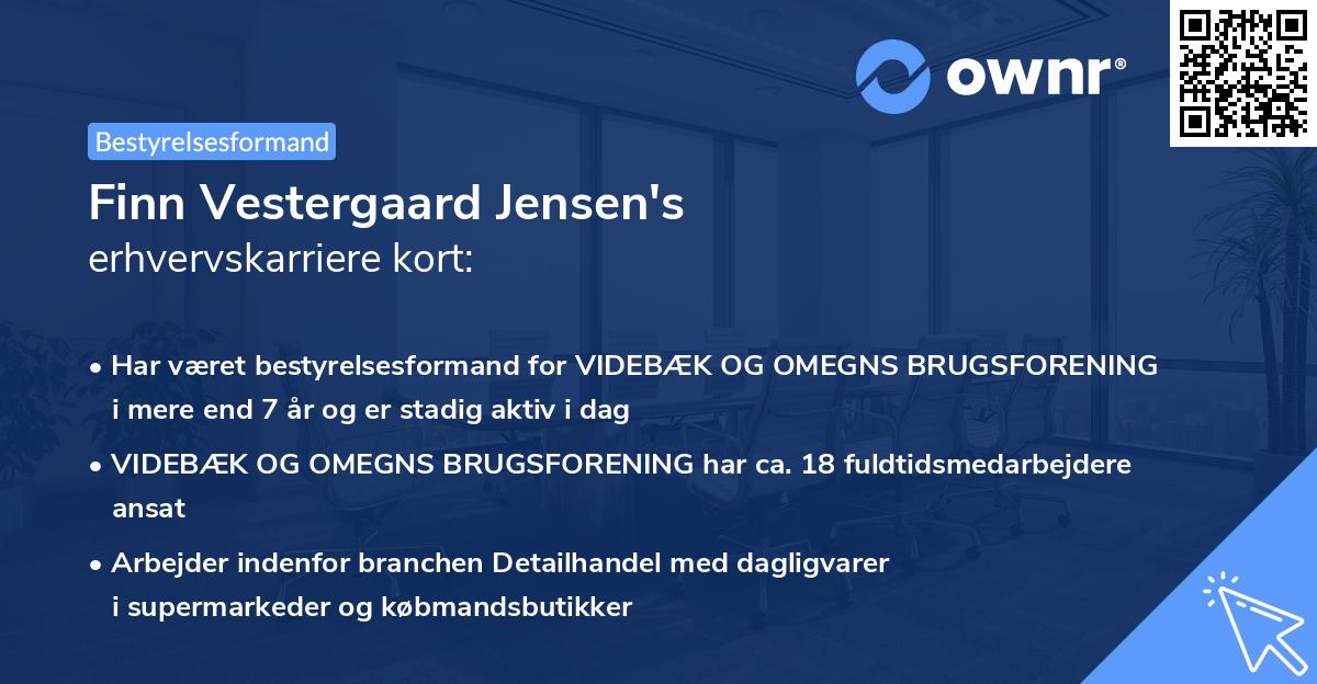 Finn Vestergaard Jensen's erhvervskarriere kort