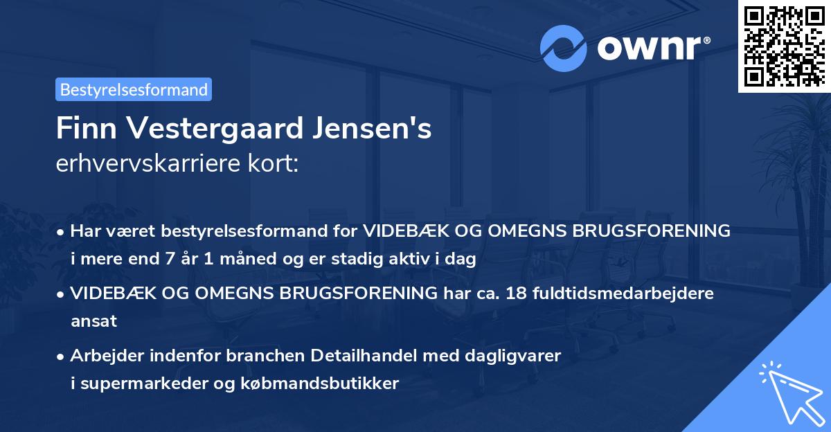 Finn Vestergaard Jensen's erhvervskarriere kort