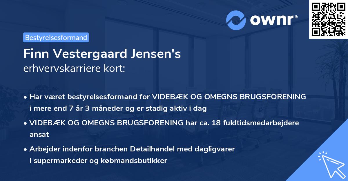 Finn Vestergaard Jensen's erhvervskarriere kort