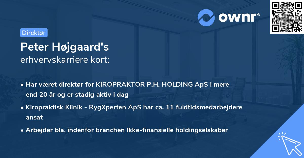 Peter Højgaard's erhvervskarriere kort