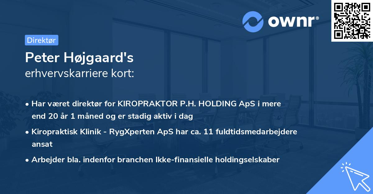 Peter Højgaard's erhvervskarriere kort
