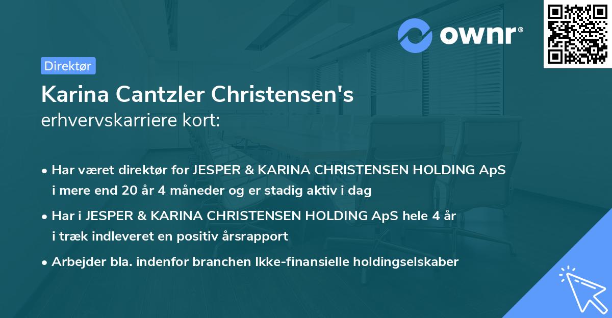 Karina Cantzler Christensen's erhvervskarriere kort