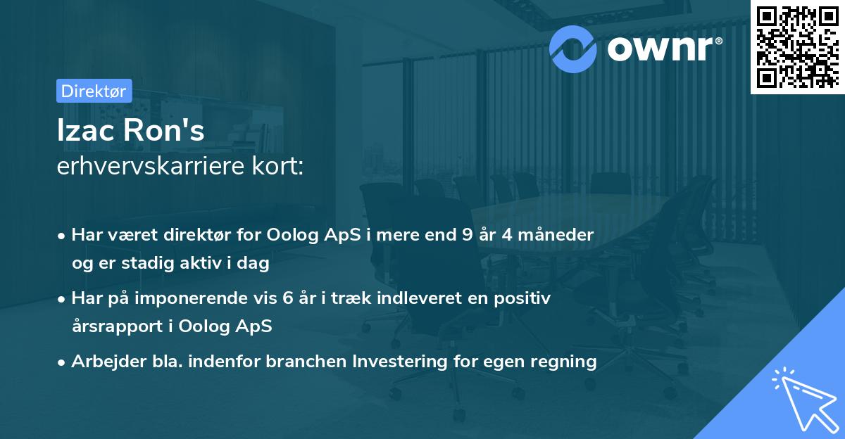 Izac Ron's erhvervskarriere kort