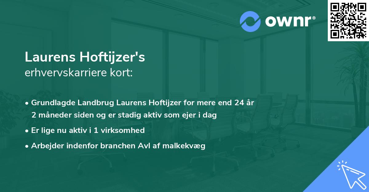 Laurens Hoftijzer's erhvervskarriere kort