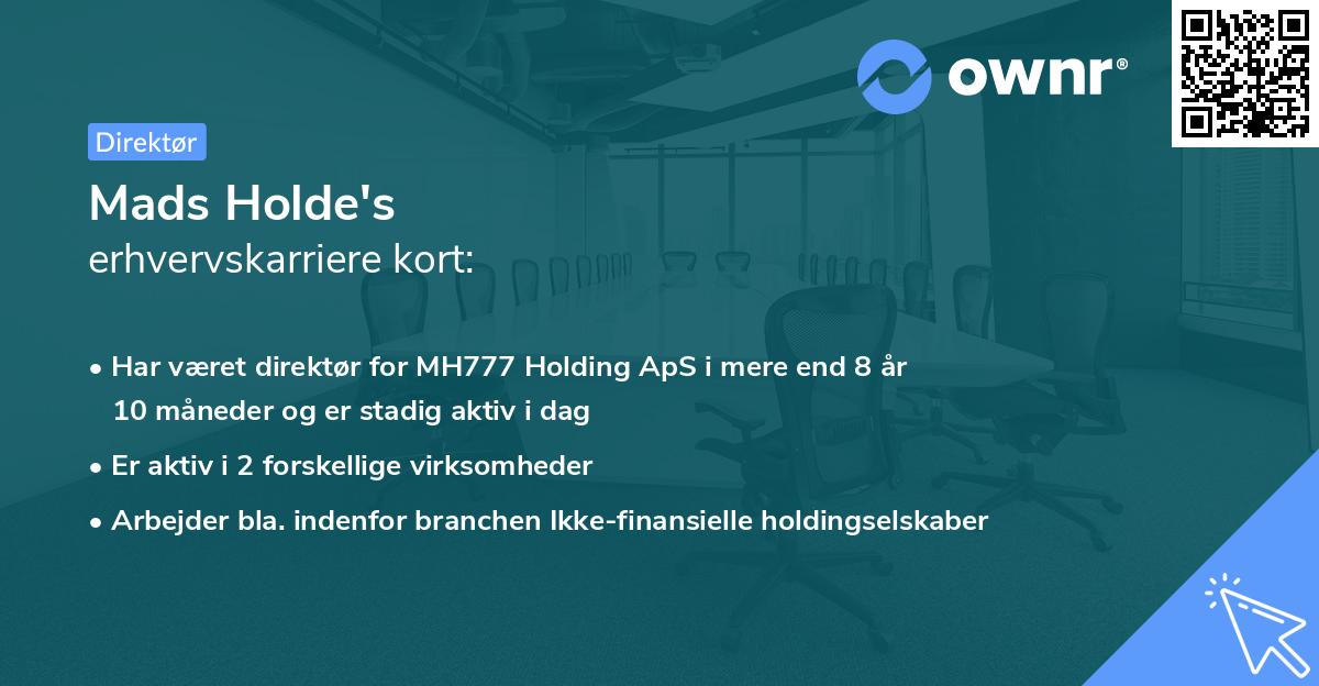 Mads Holde's erhvervskarriere kort