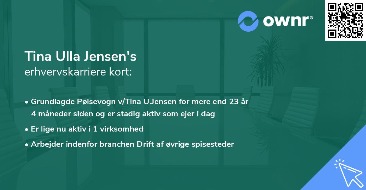 Tina Ulla Jensen's erhvervskarriere kort