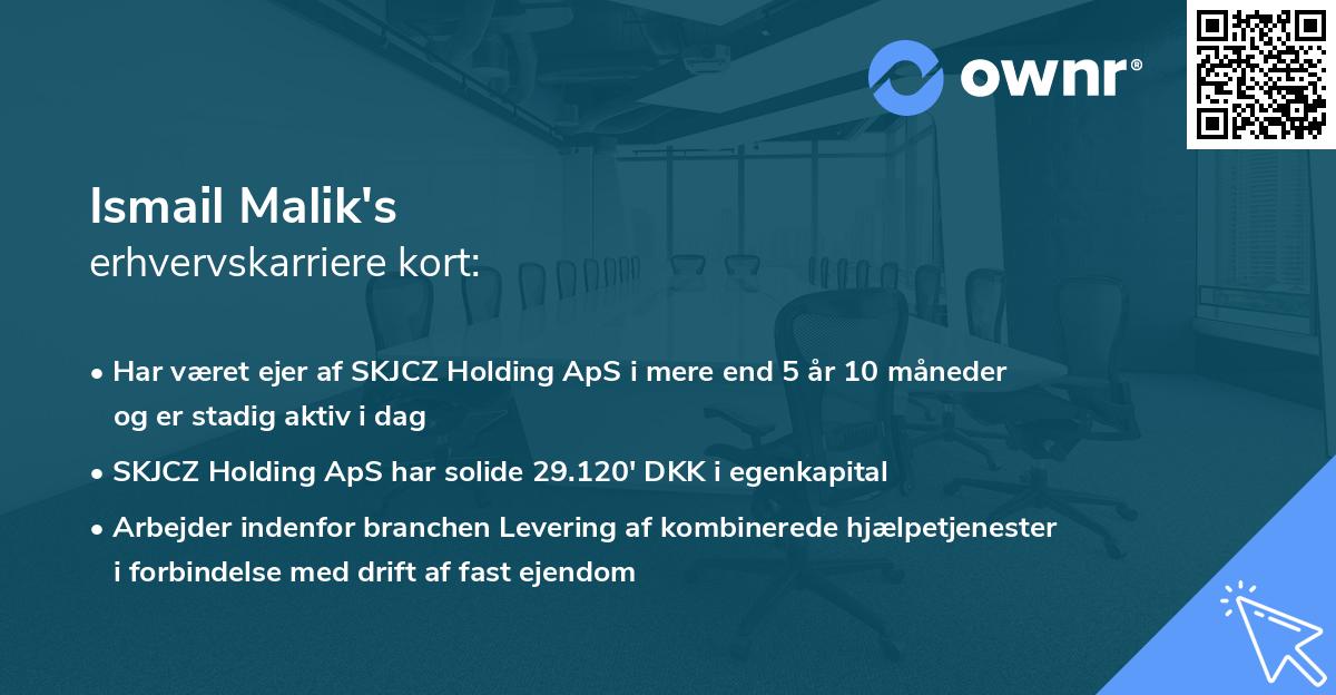 Ismail Malik's erhvervskarriere kort