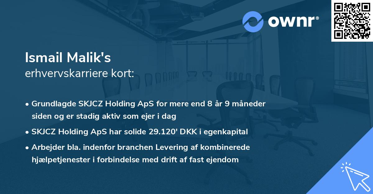 Ismail Malik's erhvervskarriere kort