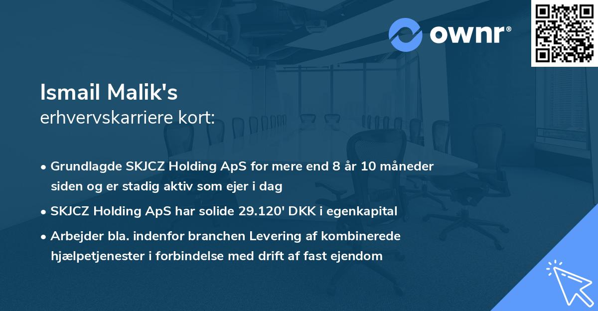 Ismail Malik's erhvervskarriere kort