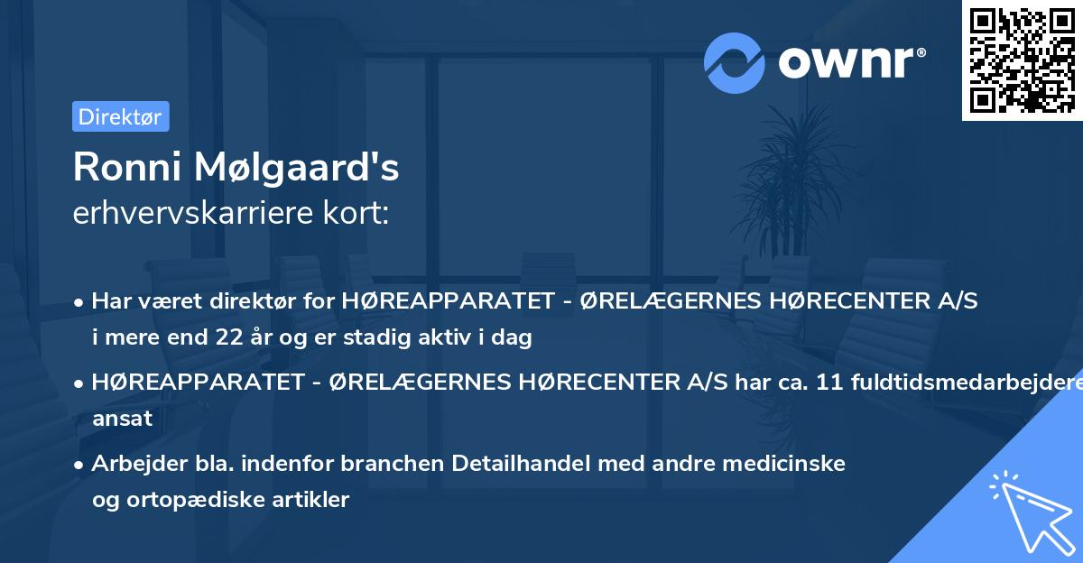 Ronni Mølgaard's erhvervskarriere kort