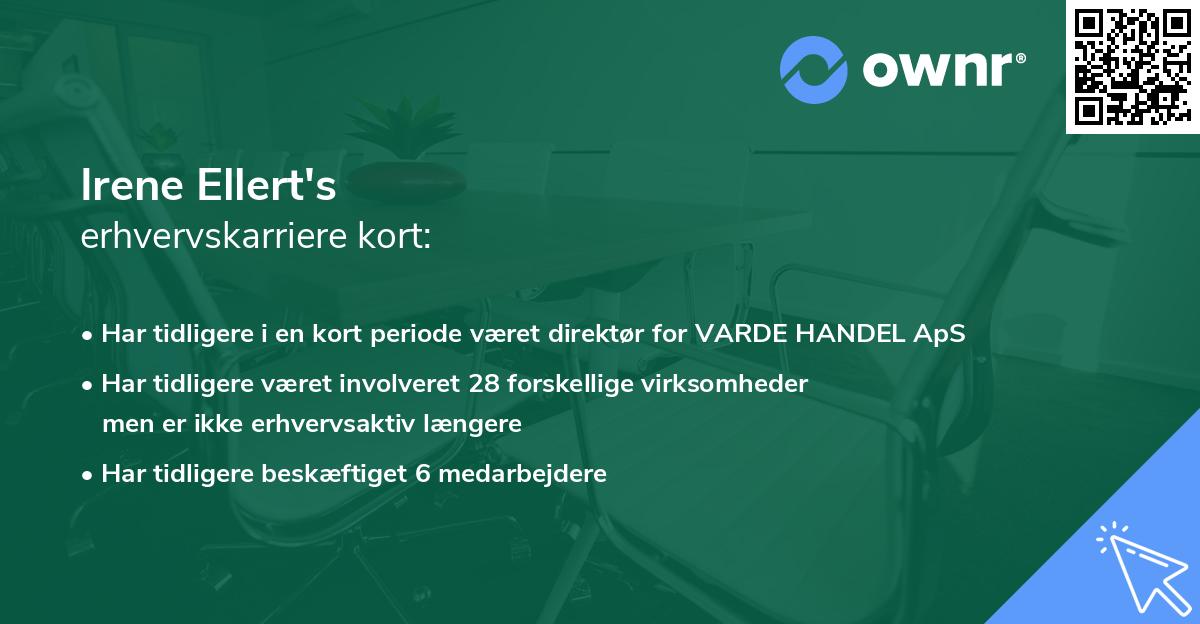 Irene Ellert's erhvervskarriere kort