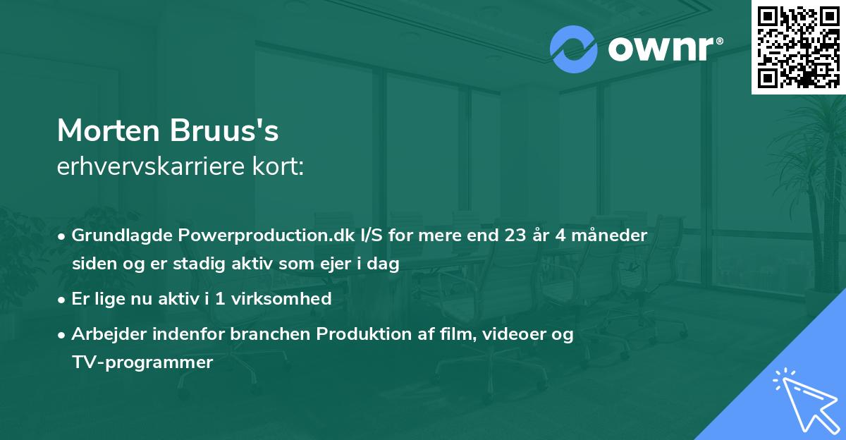 Morten Bruus's erhvervskarriere kort