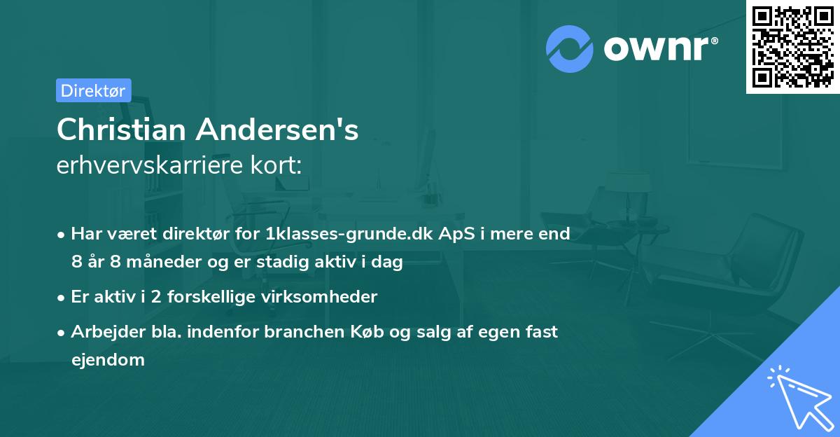 Christian Andersen's erhvervskarriere kort