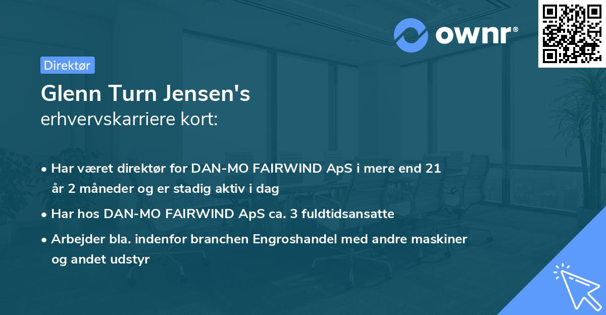 Glenn Turn Jensen's erhvervskarriere kort