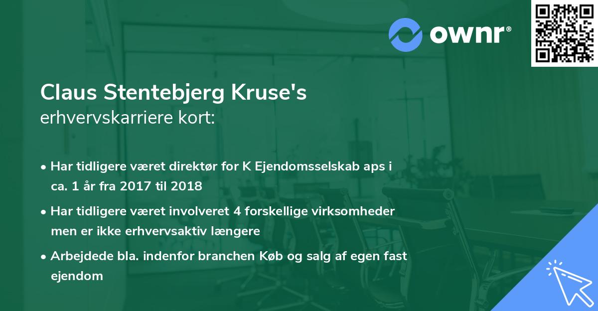 Claus Stentebjerg Kruse's erhvervskarriere kort