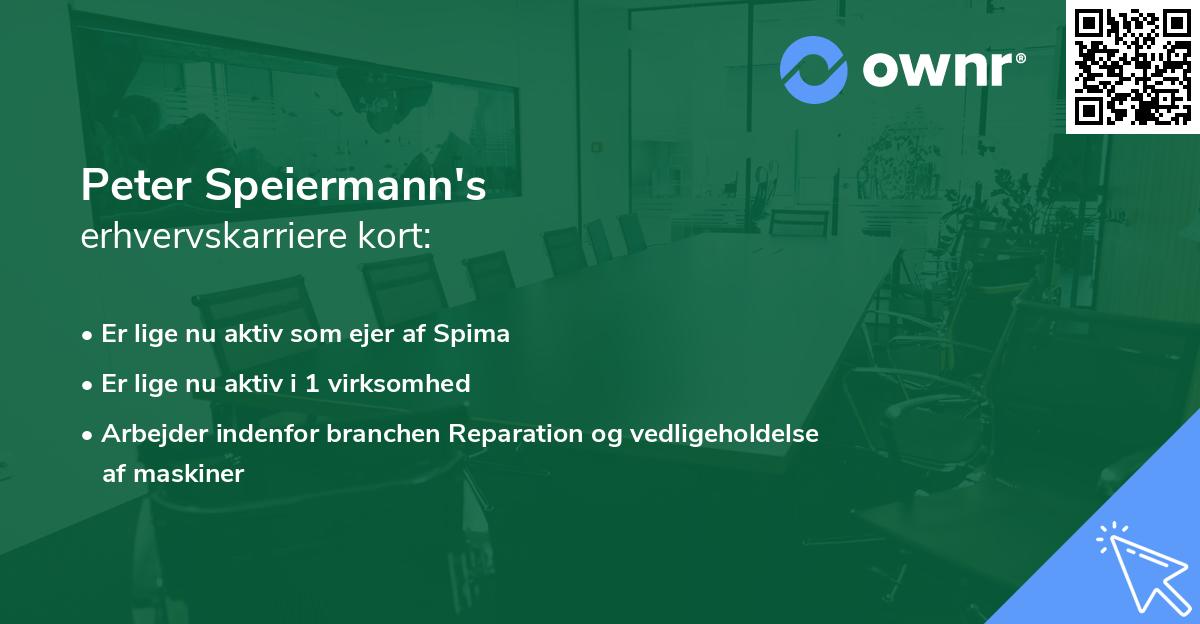 Peter Speiermann's erhvervskarriere kort