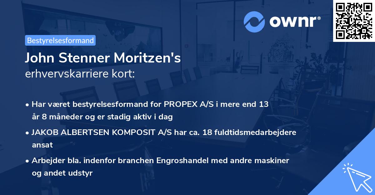 John Stenner Moritzen's erhvervskarriere kort