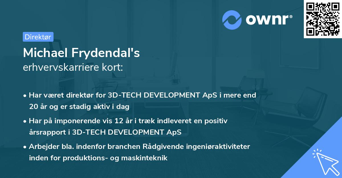Michael Frydendal's erhvervskarriere kort