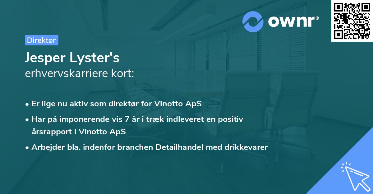 Jesper Lyster's erhvervskarriere kort