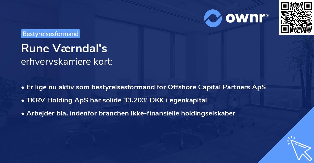 Rune Værndal's erhvervskarriere kort