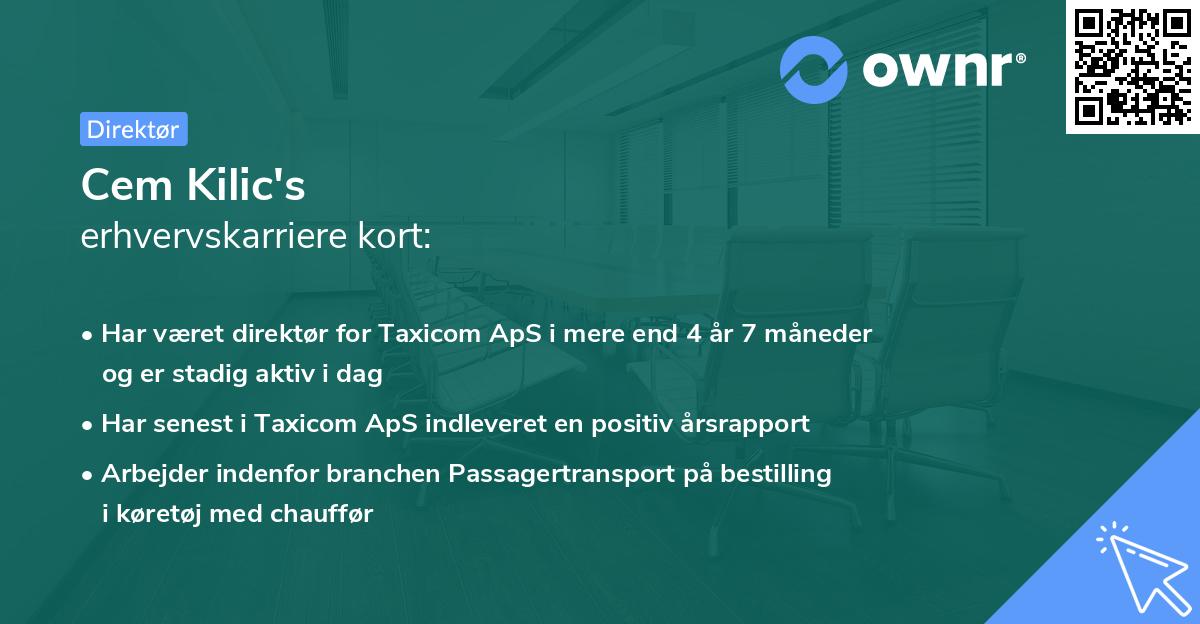 Cem Kilic's erhvervskarriere kort