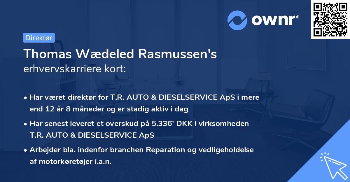 Thomas Wædeled Rasmussen's erhvervskarriere kort