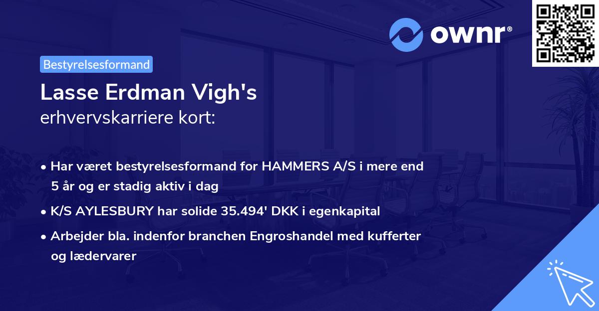 Lasse Erdman Vigh's erhvervskarriere kort