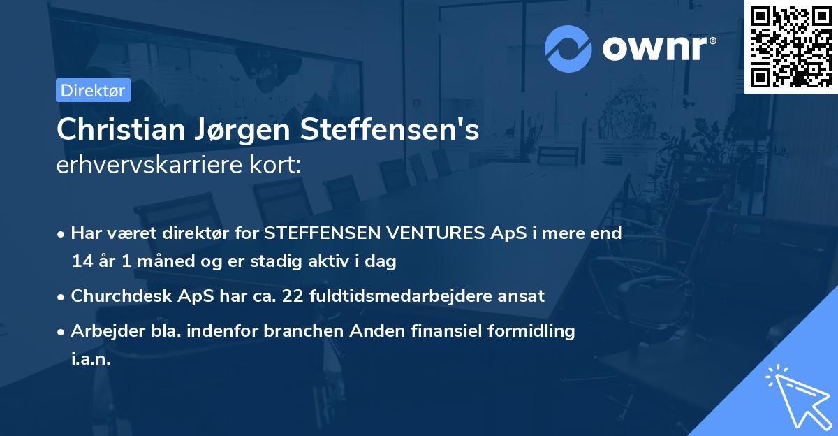 Christian Jørgen Steffensen's erhvervskarriere kort