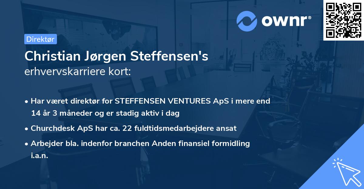 Christian Jørgen Steffensen's erhvervskarriere kort