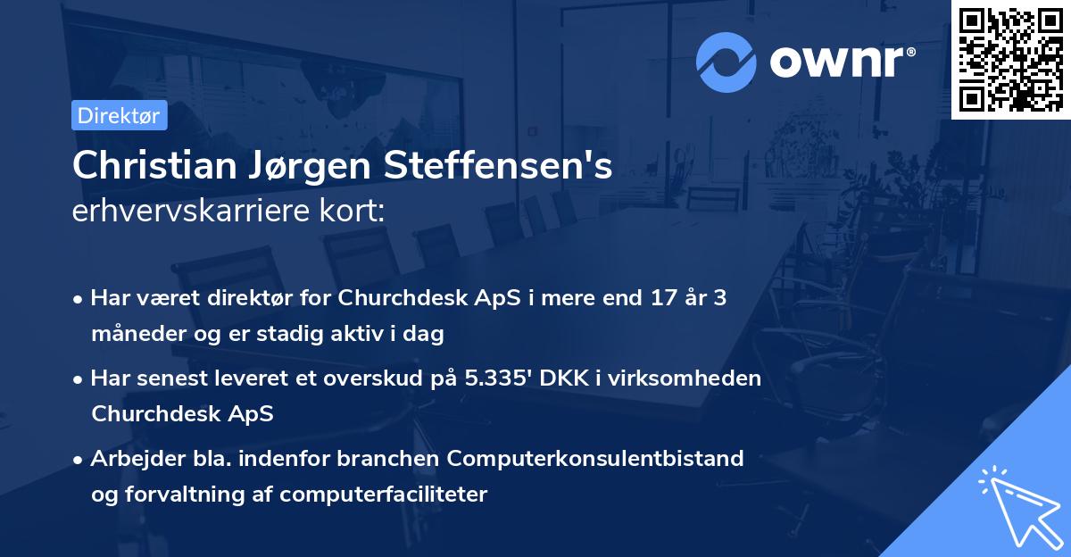 Christian Jørgen Steffensen's erhvervskarriere kort