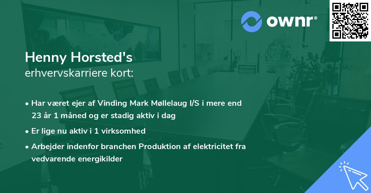 Henny Horsted's erhvervskarriere kort