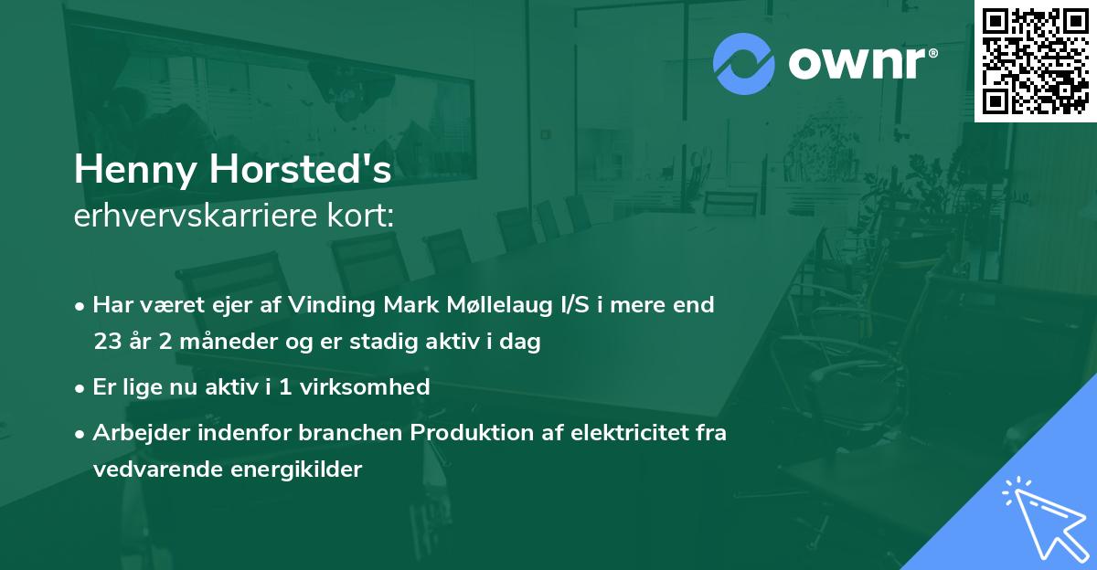 Henny Horsted's erhvervskarriere kort