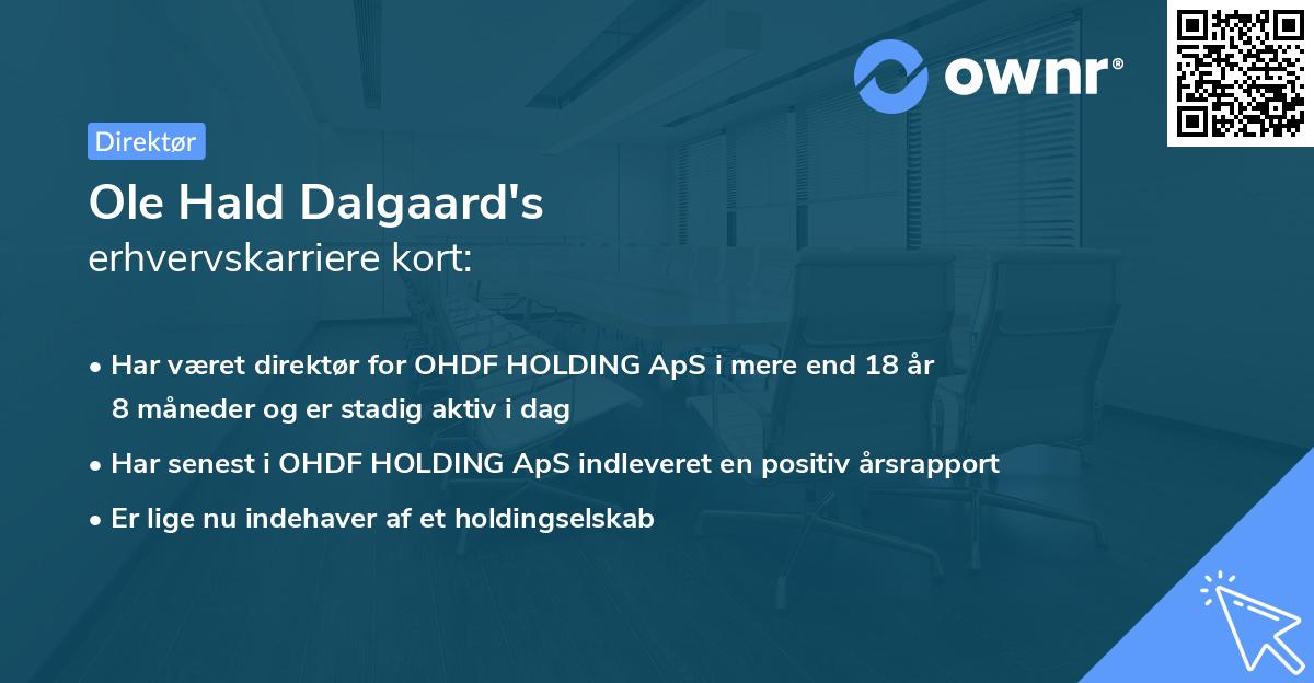 Ole Hald Dalgaard's erhvervskarriere kort