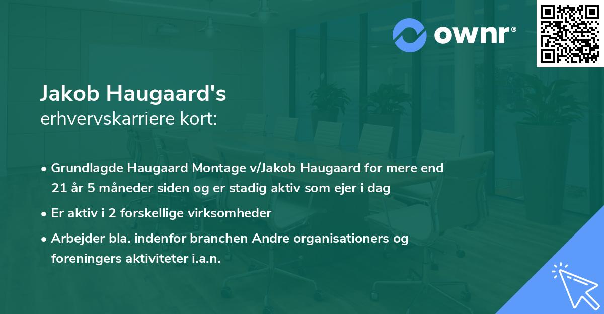 Jakob Haugaard's erhvervskarriere kort