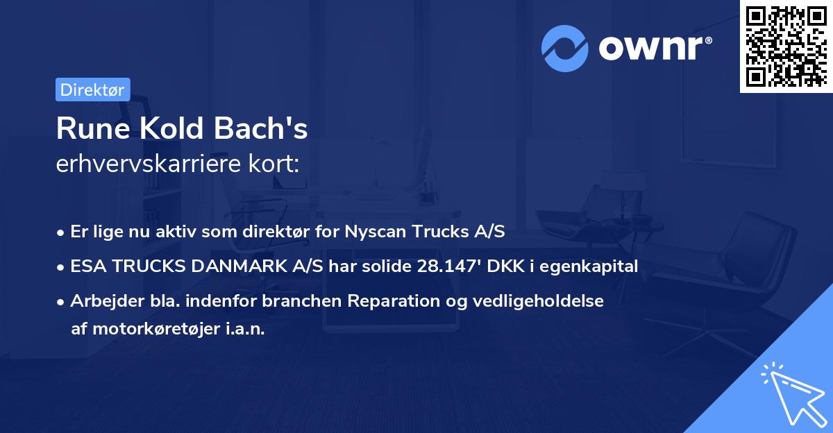 Rune Kold Bach's erhvervskarriere kort