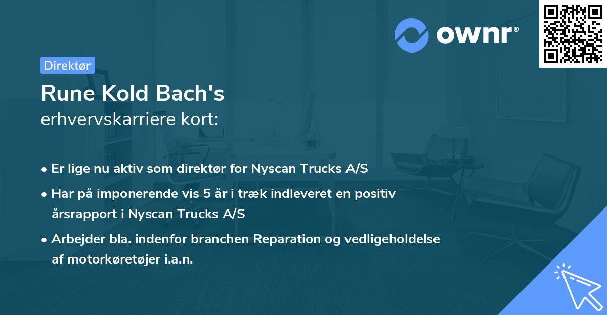 Rune Kold Bach's erhvervskarriere kort