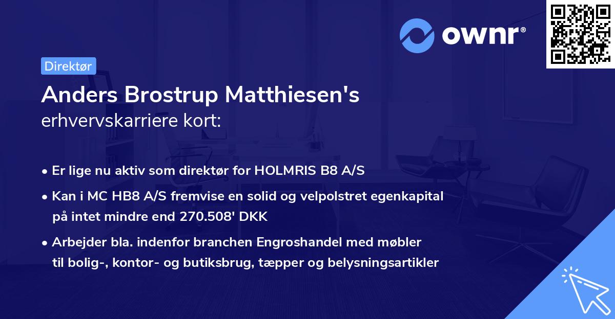 Anders Brostrup Matthiesen's erhvervskarriere kort