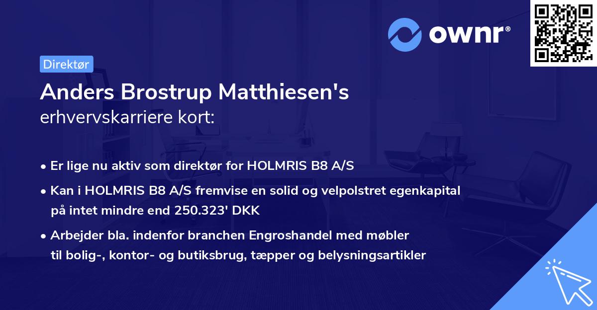 Anders Brostrup Matthiesen's erhvervskarriere kort